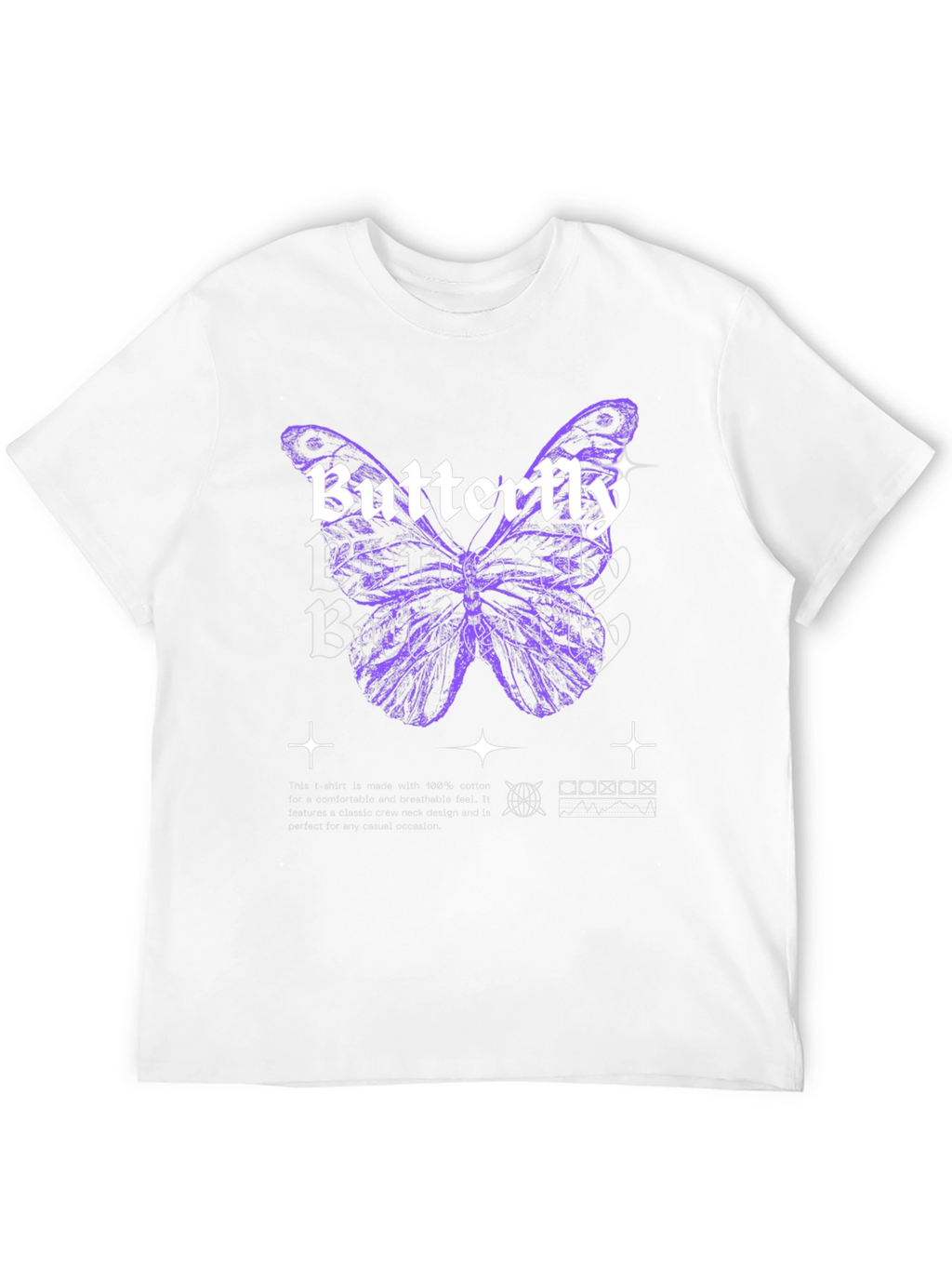 Butterfly Graphic Print Black T-Shirt