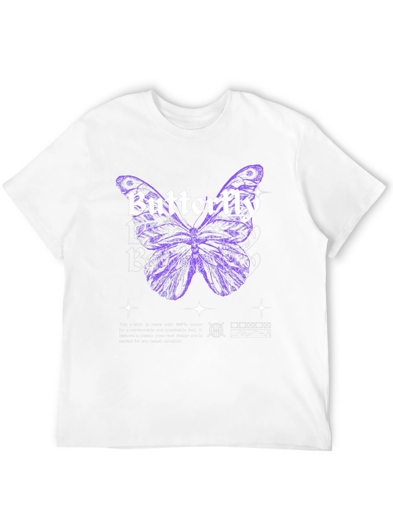 Butterfly Graphic Print Black T-Shirt