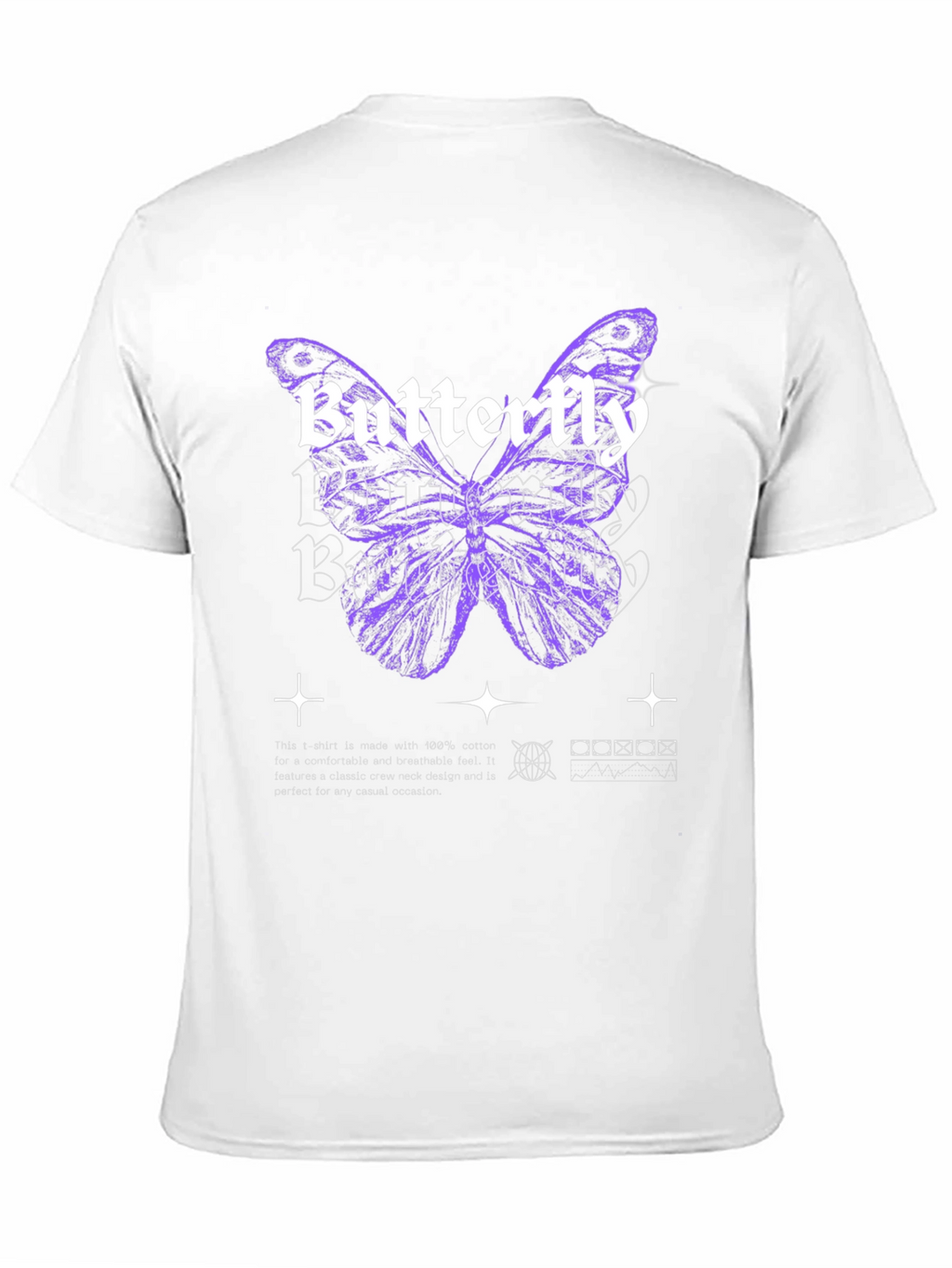 Butterfly Graphic Print Black T-Shirt
