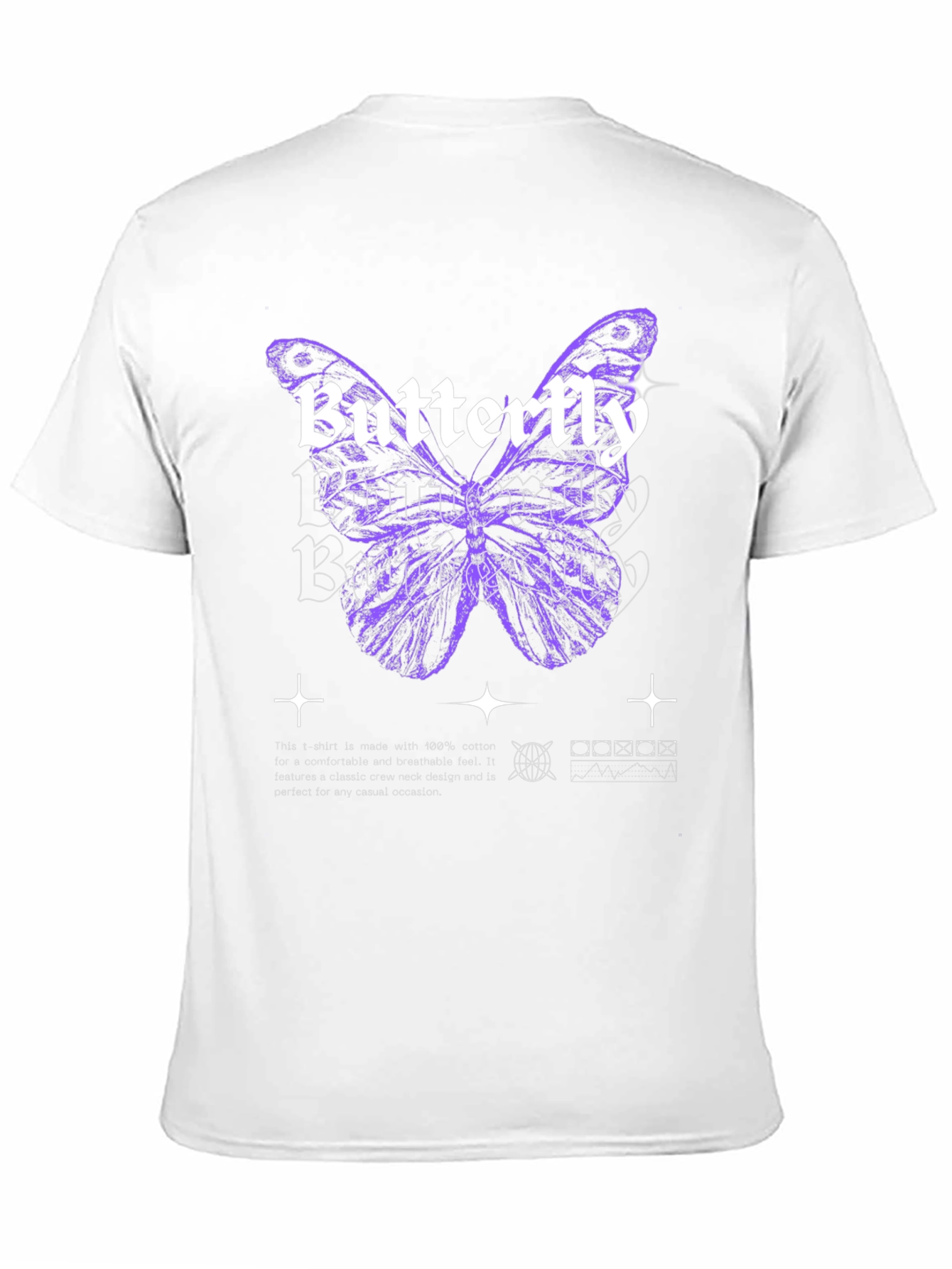 Butterfly Graphic Print Black T-Shirt