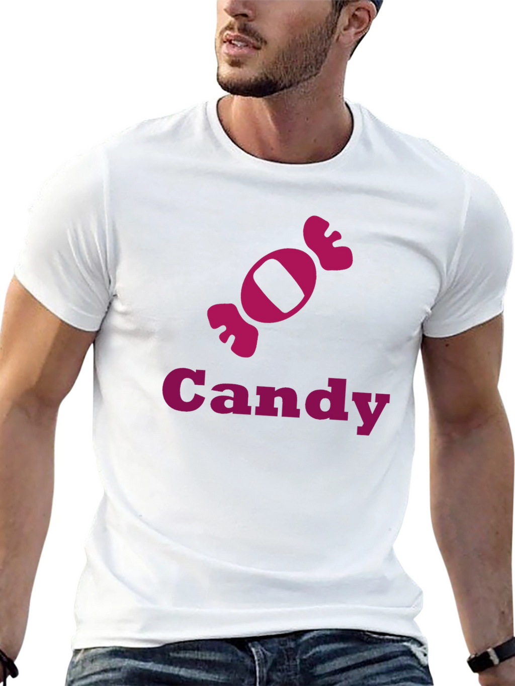 Candy Graphic Print Crew Neck T-Shirt
