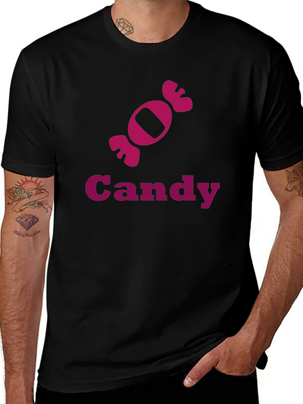 Candy Graphic Print Crew Neck T-Shirt