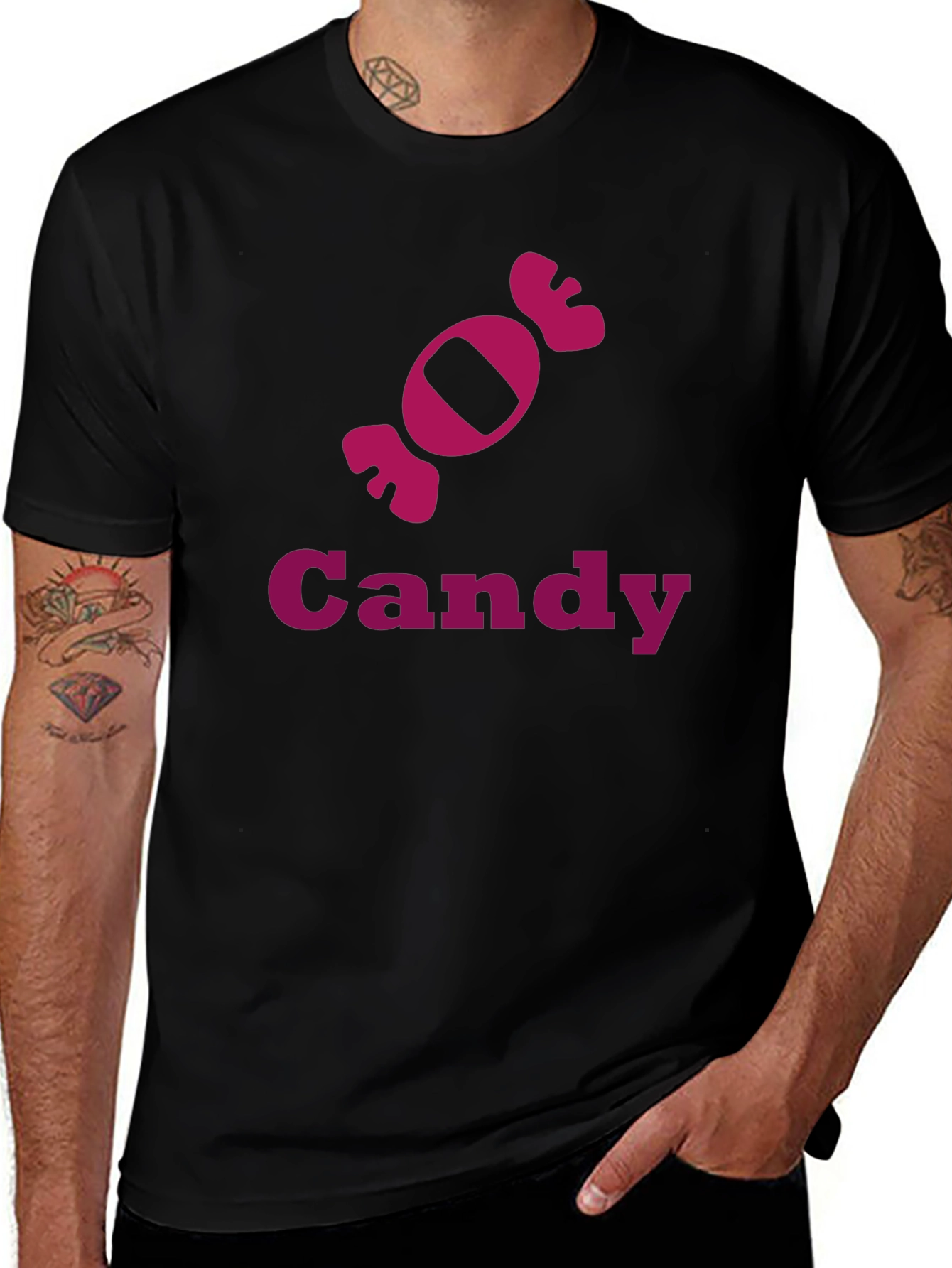 Candy Graphic Print Crew Neck T-Shirt