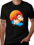 Dog on Skateboard Graphic Tee - Cool & Fun