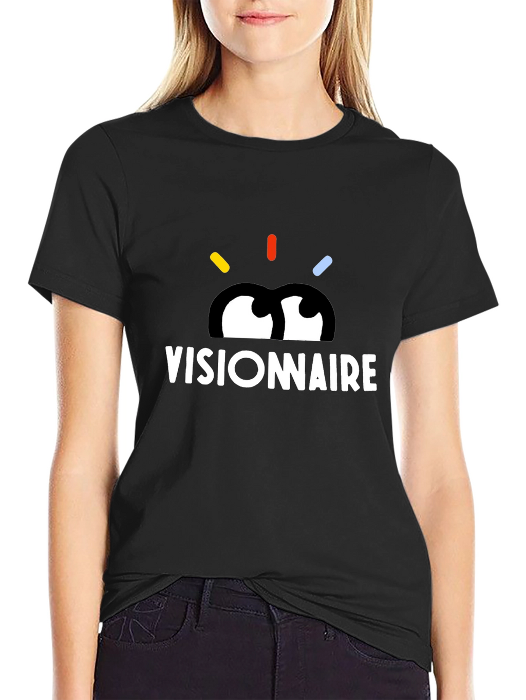 Visionnaire Graphic Black T-Shirt - Modern Eye Design