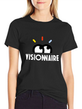 Visionnaire Graphic Black T-Shirt - Modern Eye Design