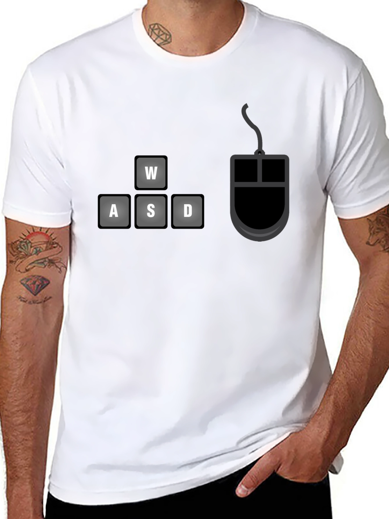 Gamer T-Shirt: WASD Keys & Mouse Design