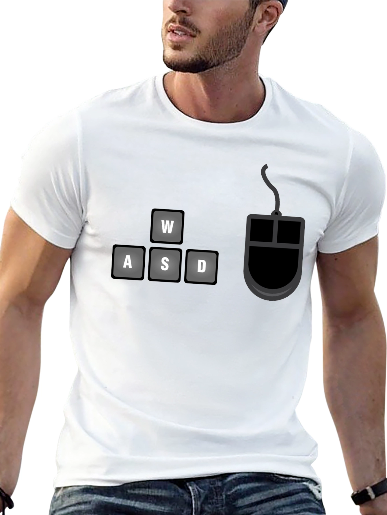 Gamer T-Shirt: WASD Keys & Mouse Design