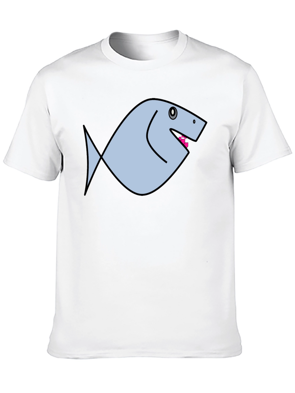 Funny Fish Graphic Black T-Shirt