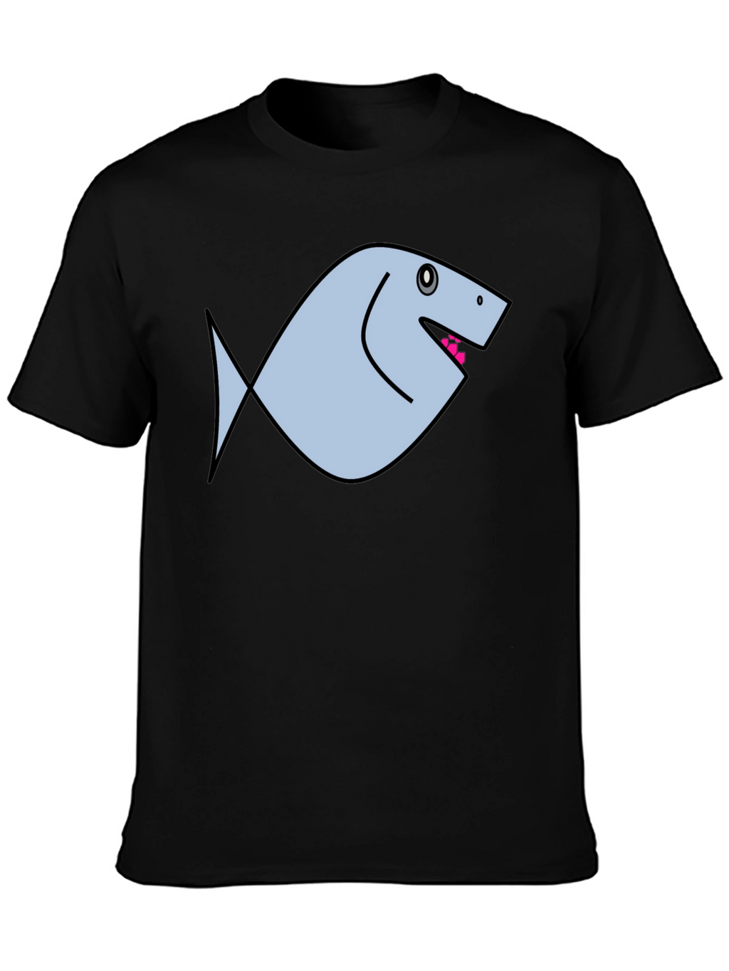 Funny Fish Graphic Black T-Shirt