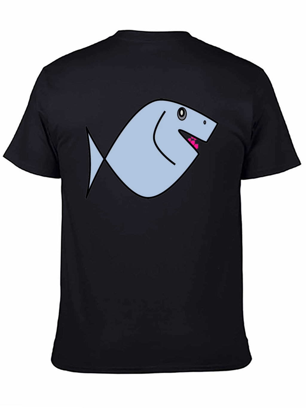 Funny Fish Graphic Black T-Shirt
