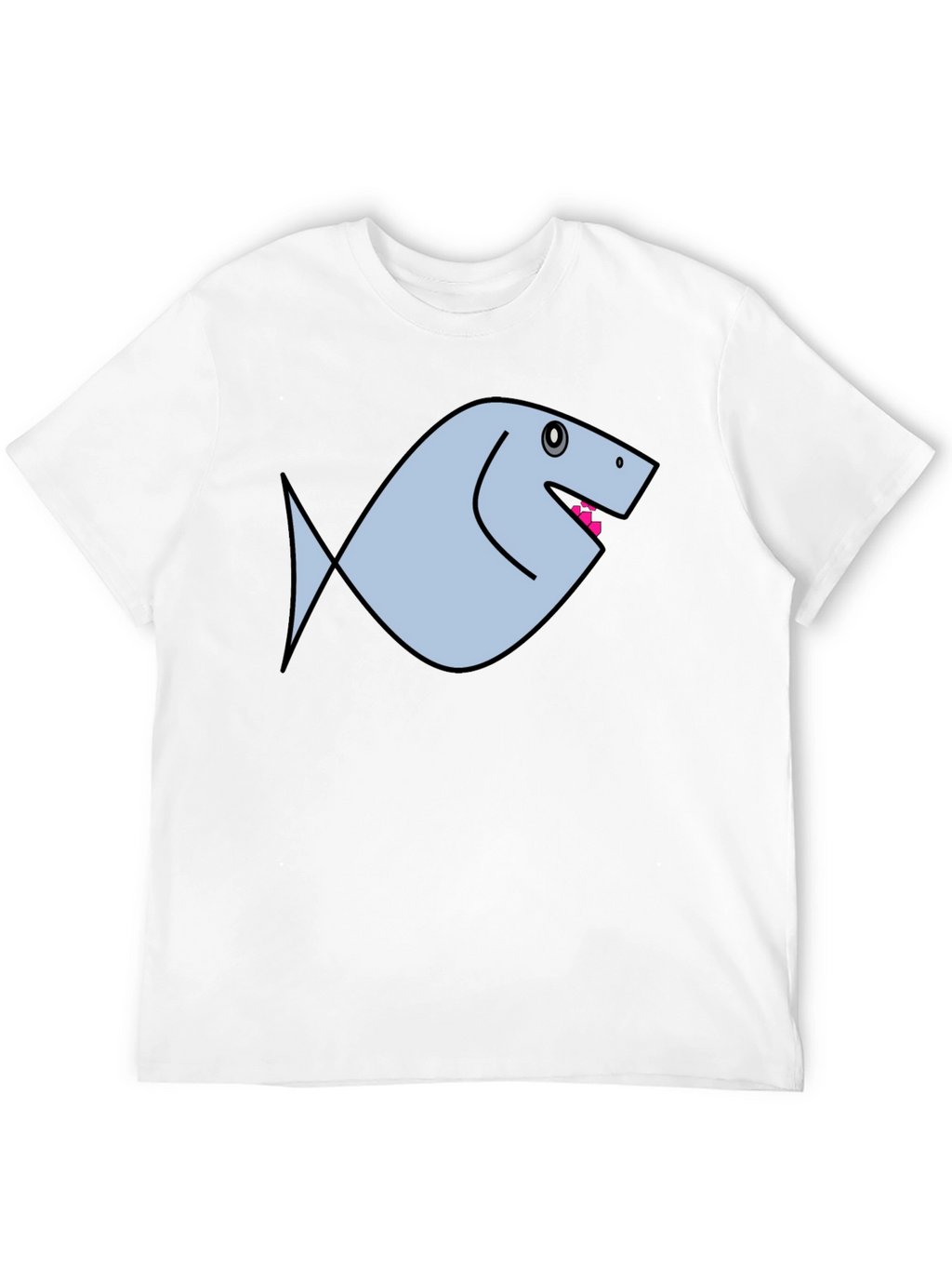 Funny Fish Graphic Black T-Shirt