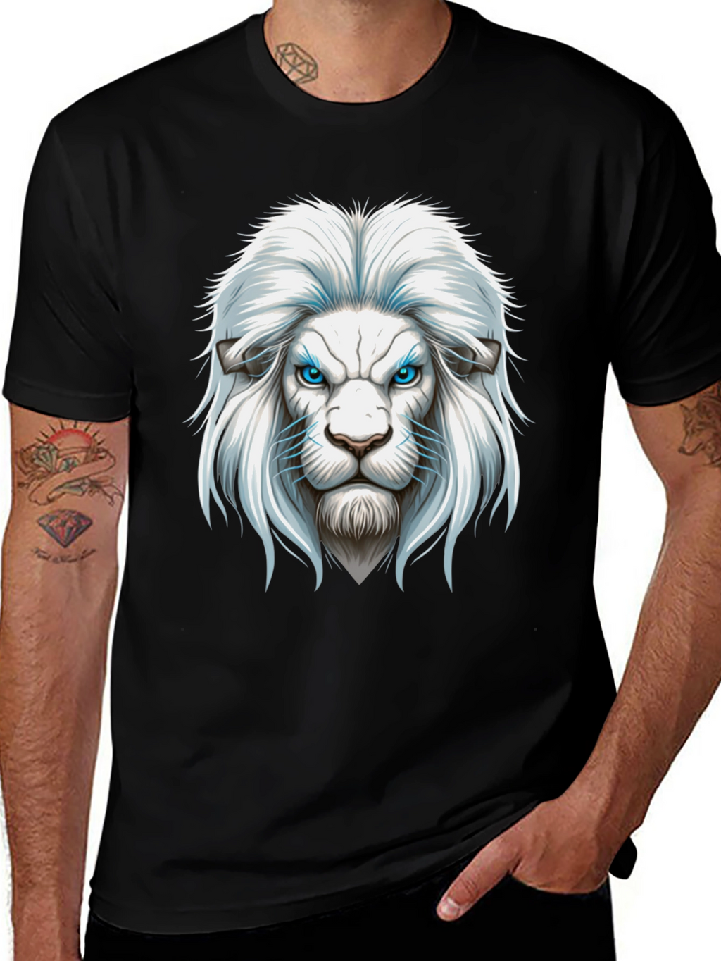 Lion Graphic Print Mens T-Shirt