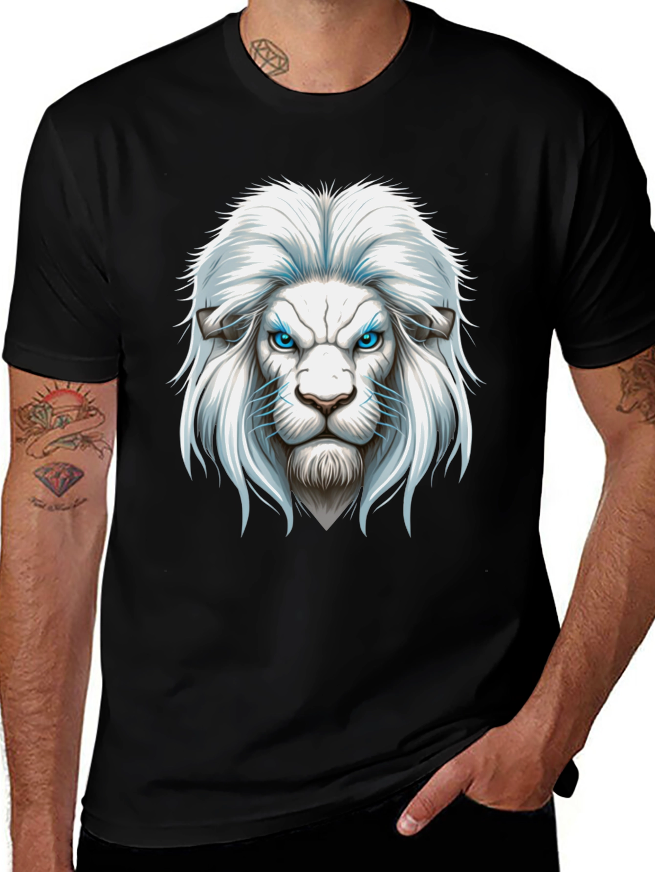 Lion Graphic Print Mens T-Shirt