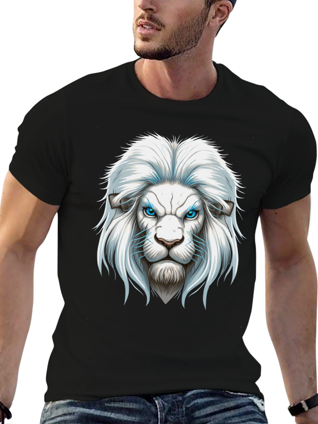 Lion Graphic Print Mens T-Shirt