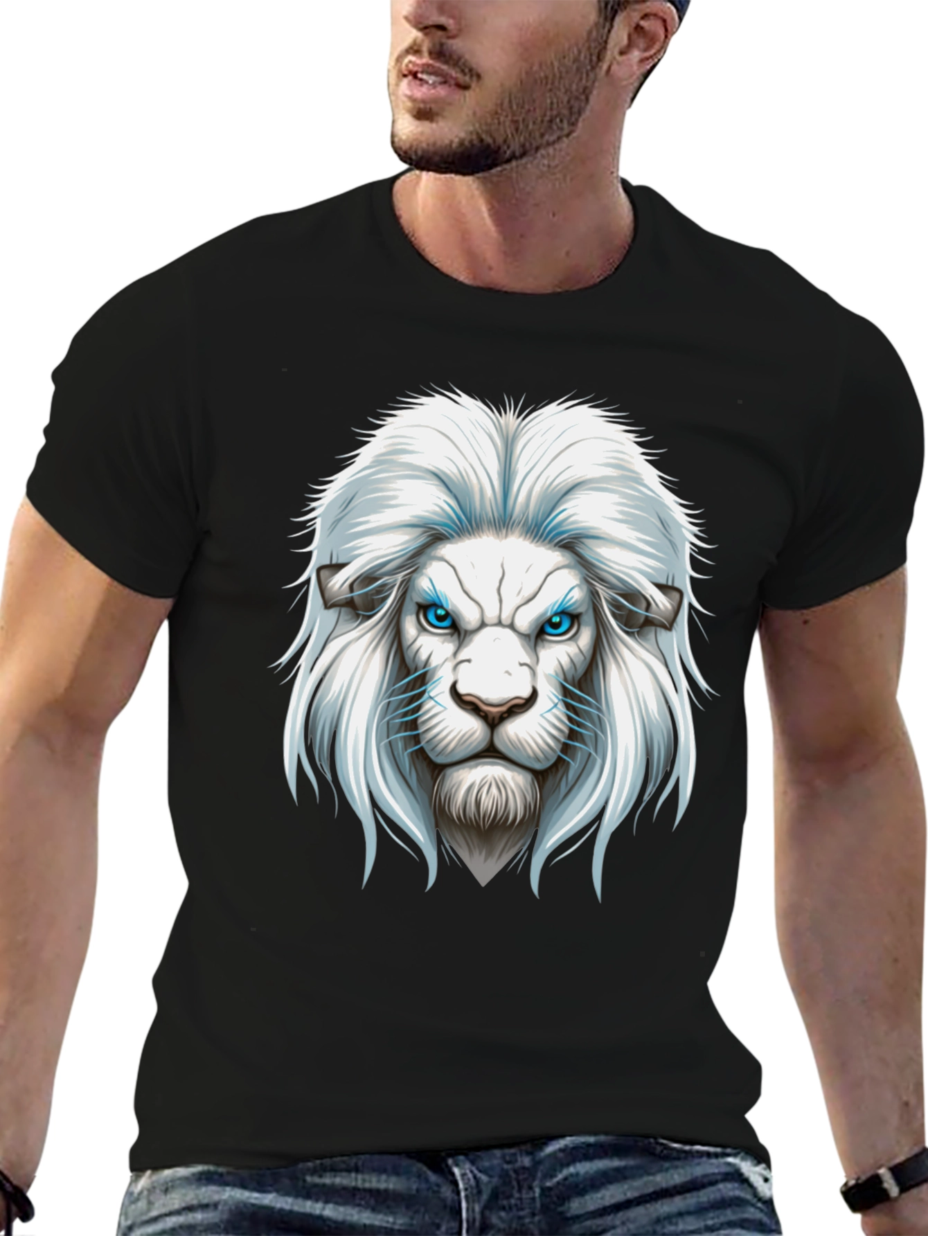 Lion Graphic Print Mens T-Shirt