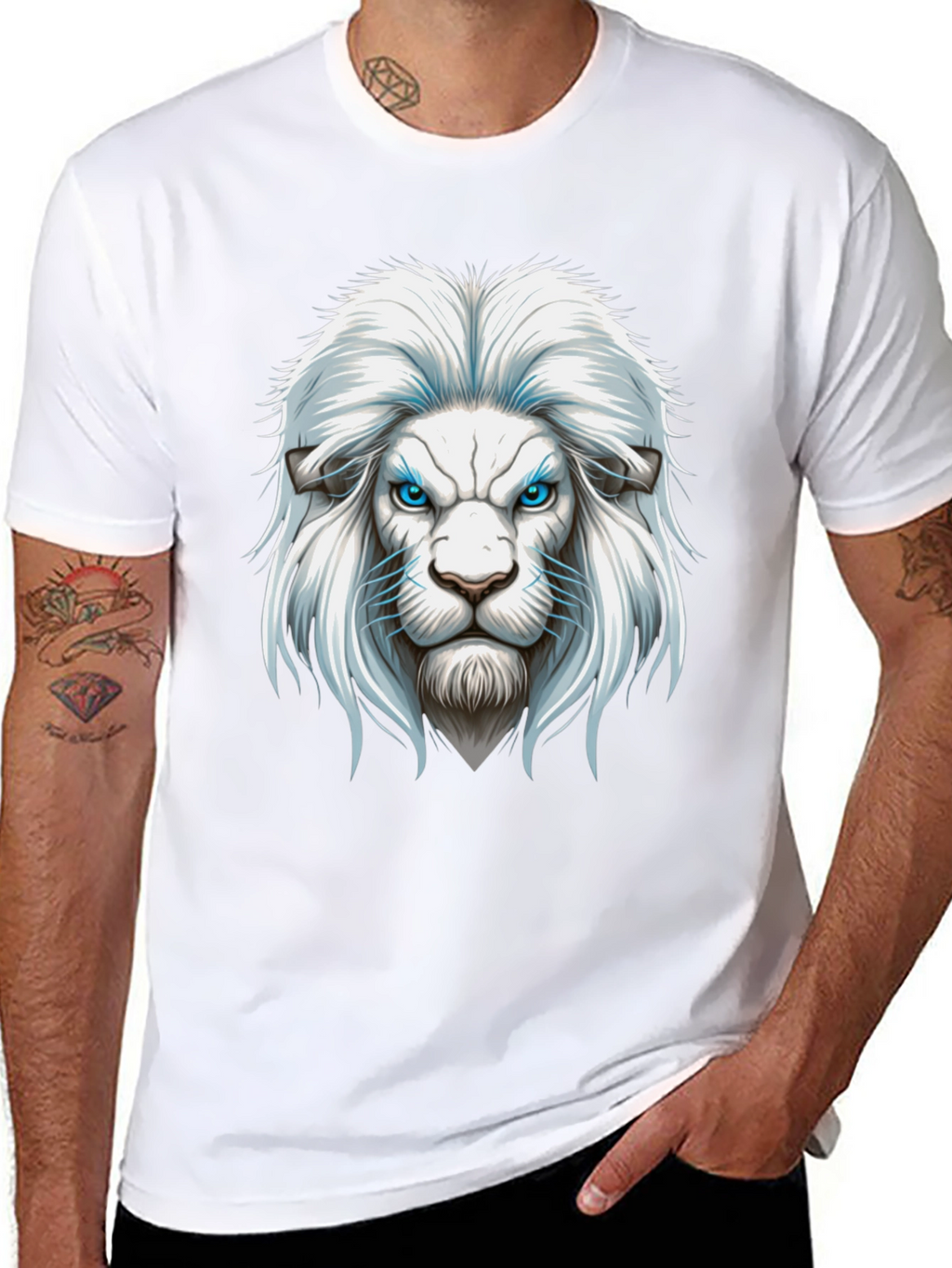 Lion Graphic Print Mens T-Shirt