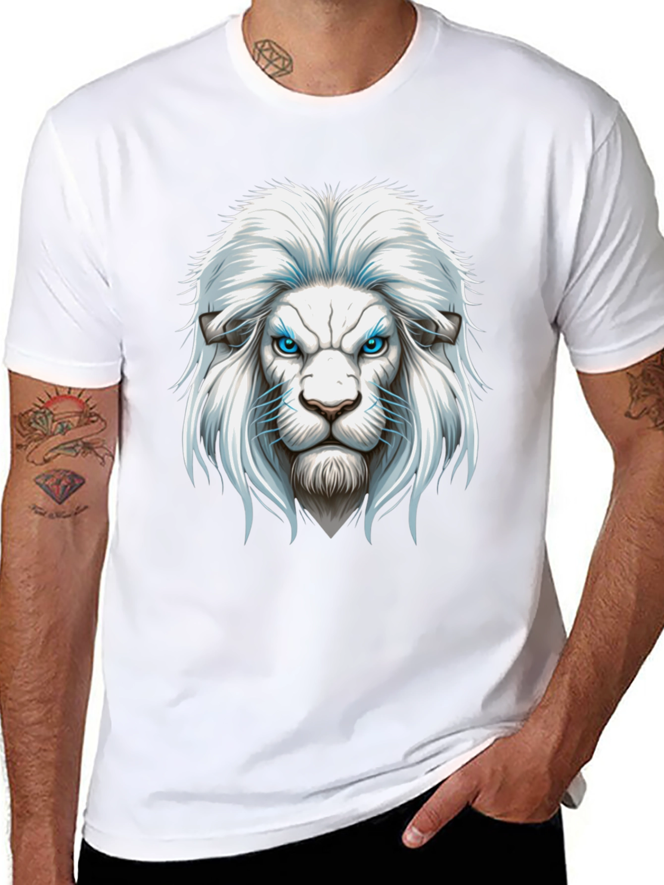 Lion Graphic Print Mens T-Shirt