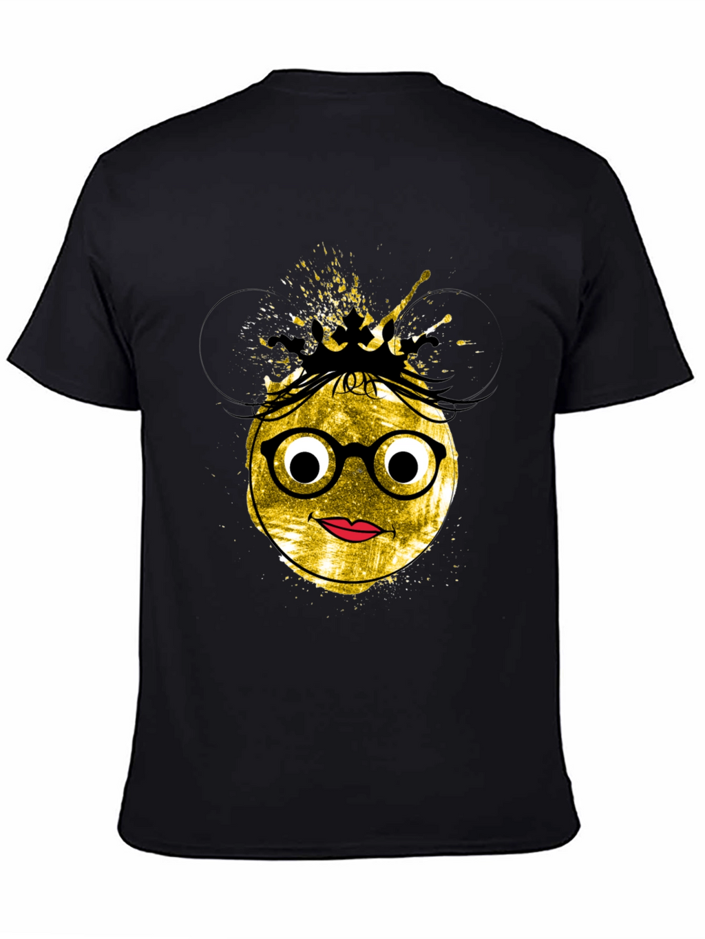 Trendy Graphic Tee - Nerdy Queen Emoji Design