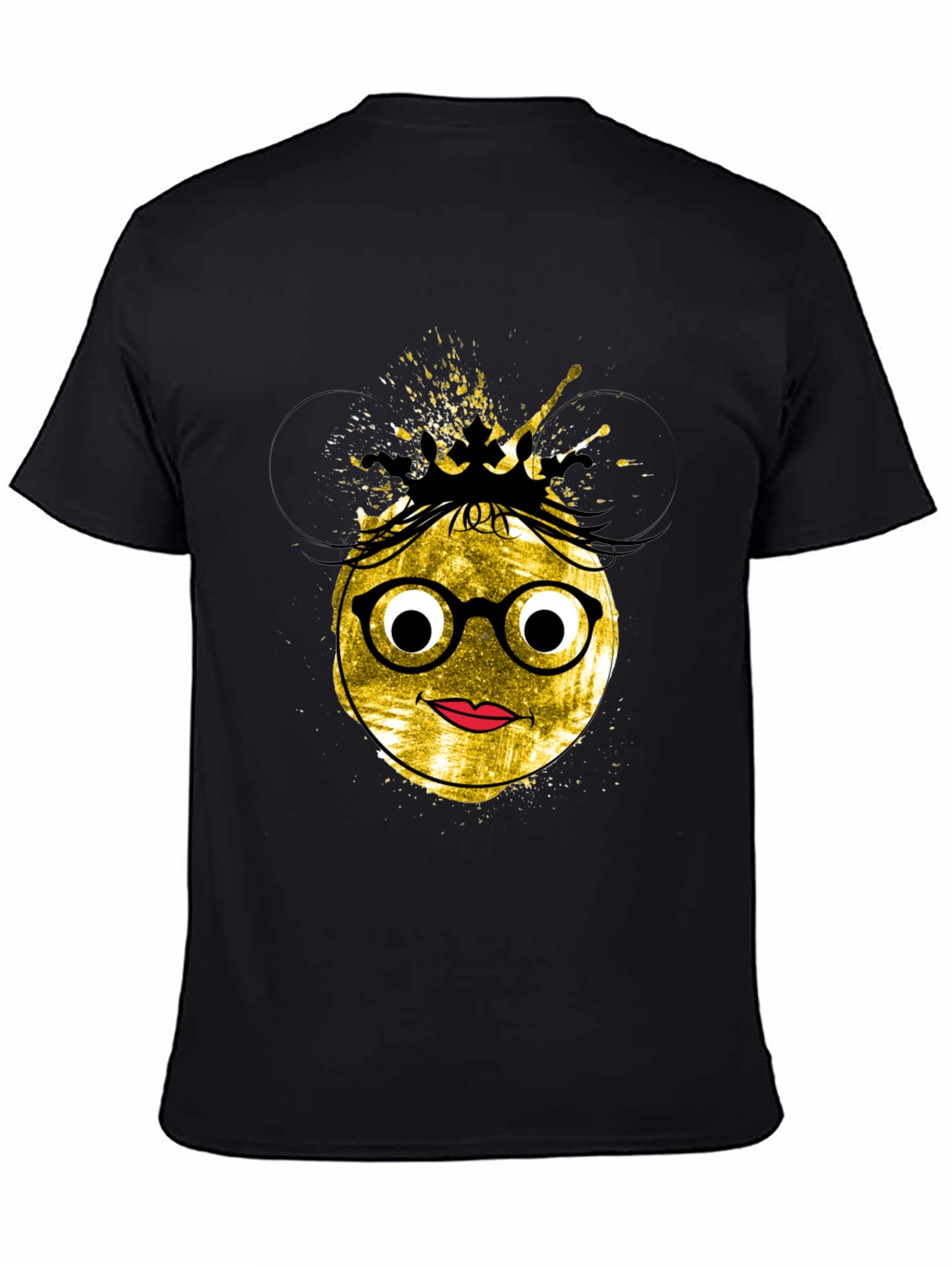 Trendy Graphic Tee - Nerdy Queen Emoji Design