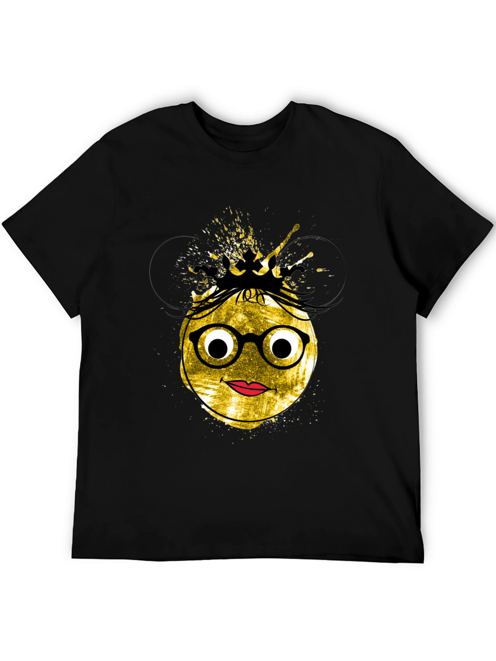 Trendy Graphic Tee - Nerdy Queen Emoji Design