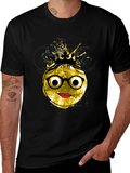 Trendy Graphic Tee - Nerdy Queen Emoji Design