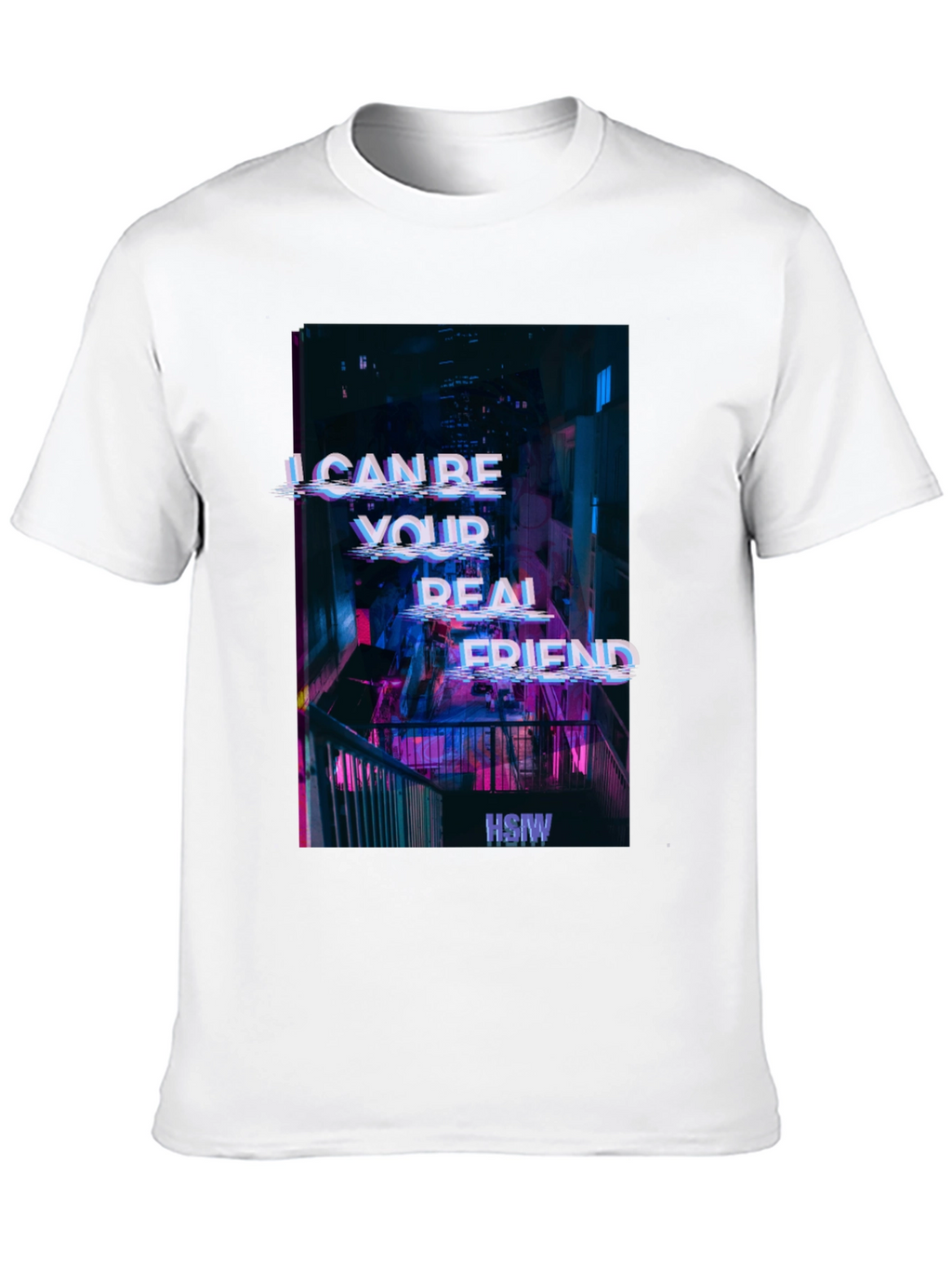 Cyberpunk Real Friend Graphic Tee - Black