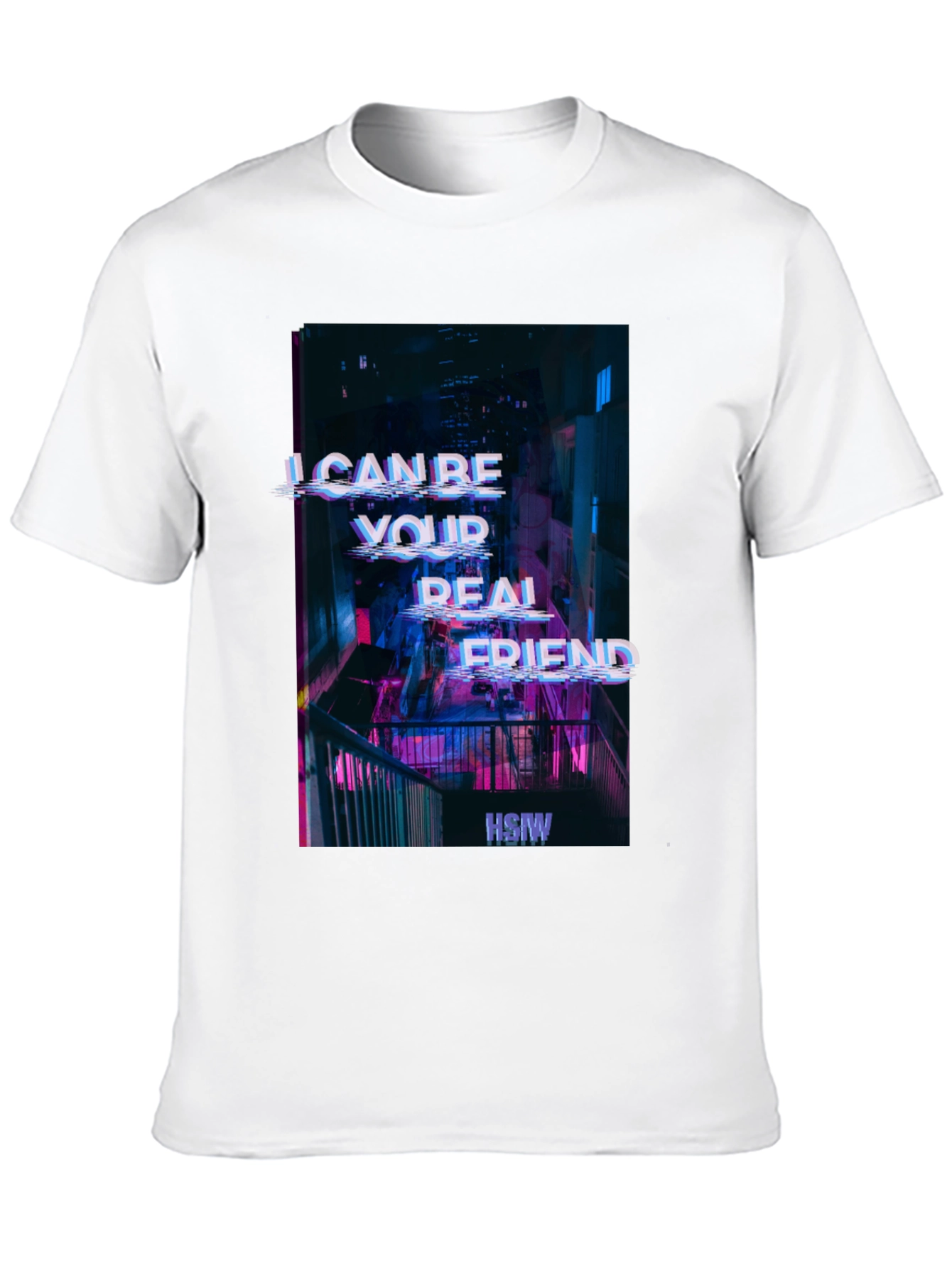 Cyberpunk Real Friend Graphic Tee - Black