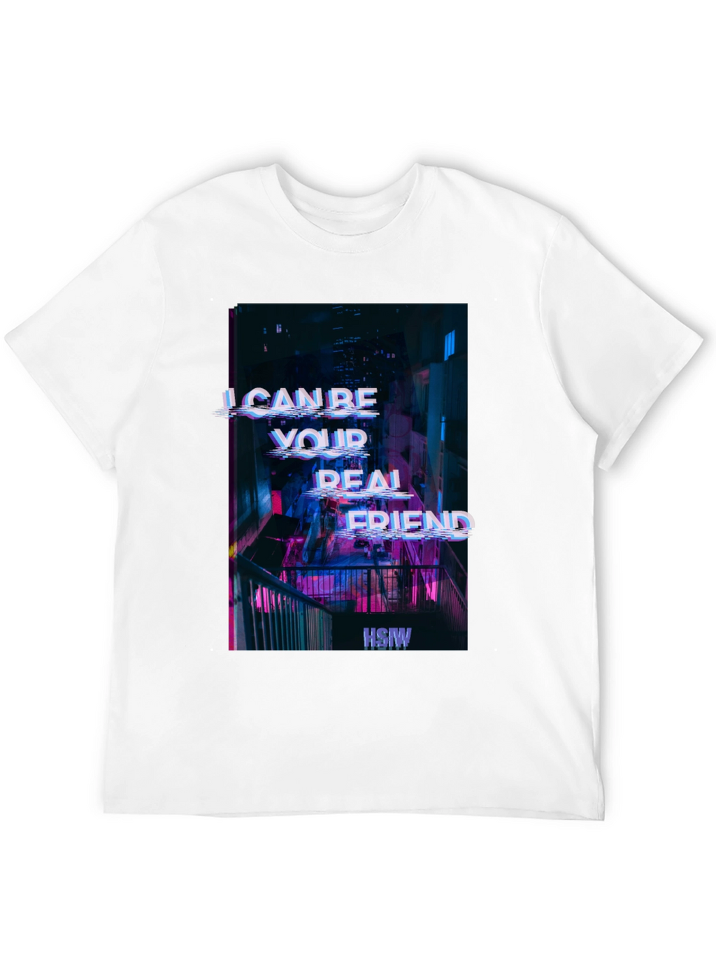 Cyberpunk Real Friend Graphic Tee - Black
