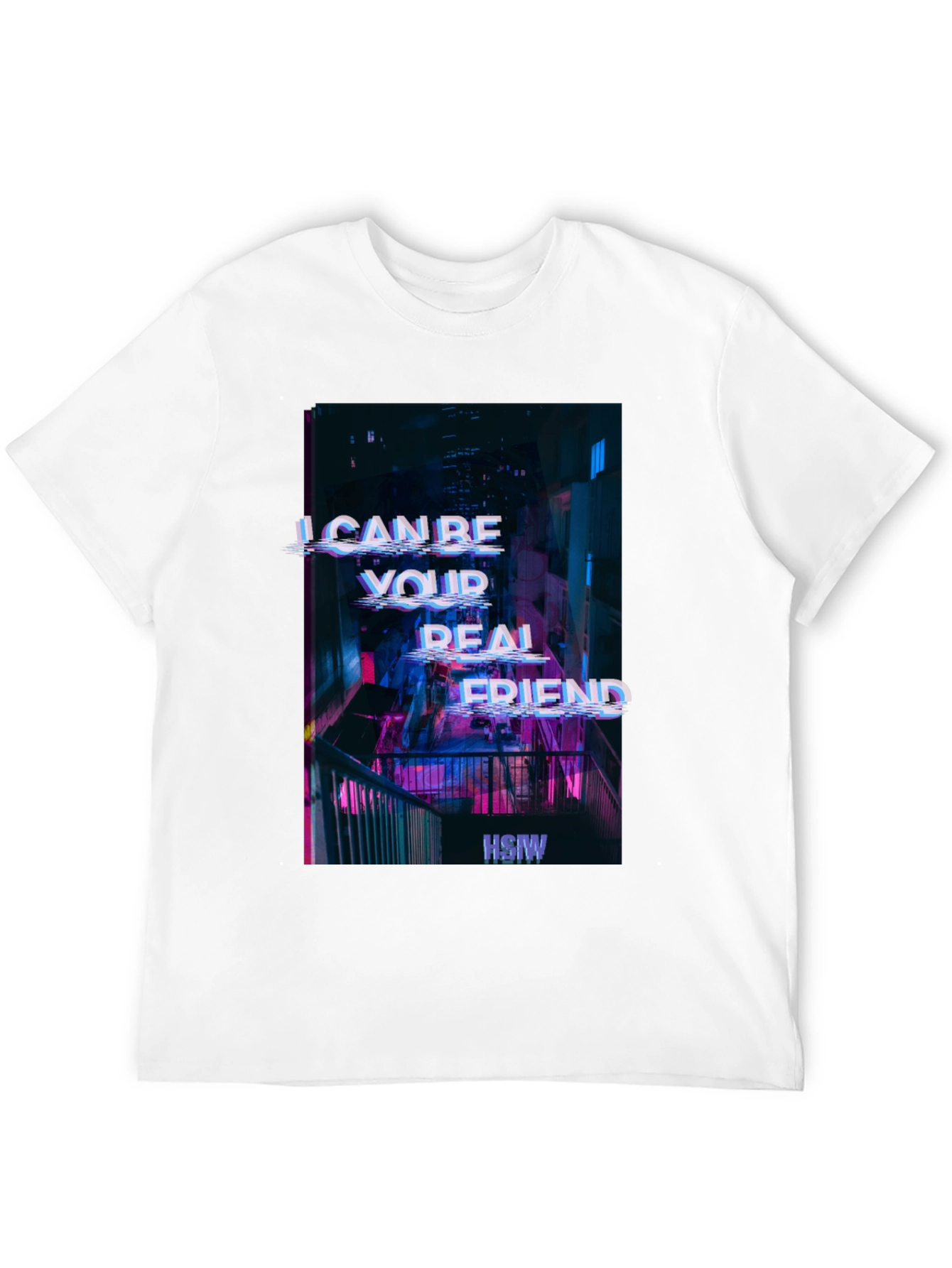 Cyberpunk Real Friend Graphic Tee - Black