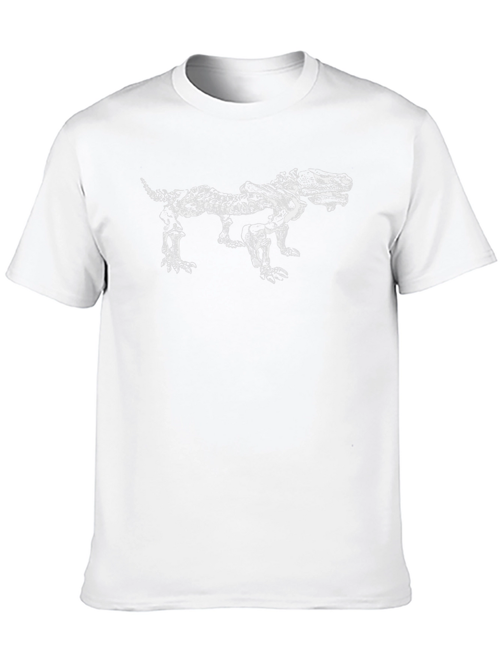 Black T-Shirt with Reptile Skeleton Graphic