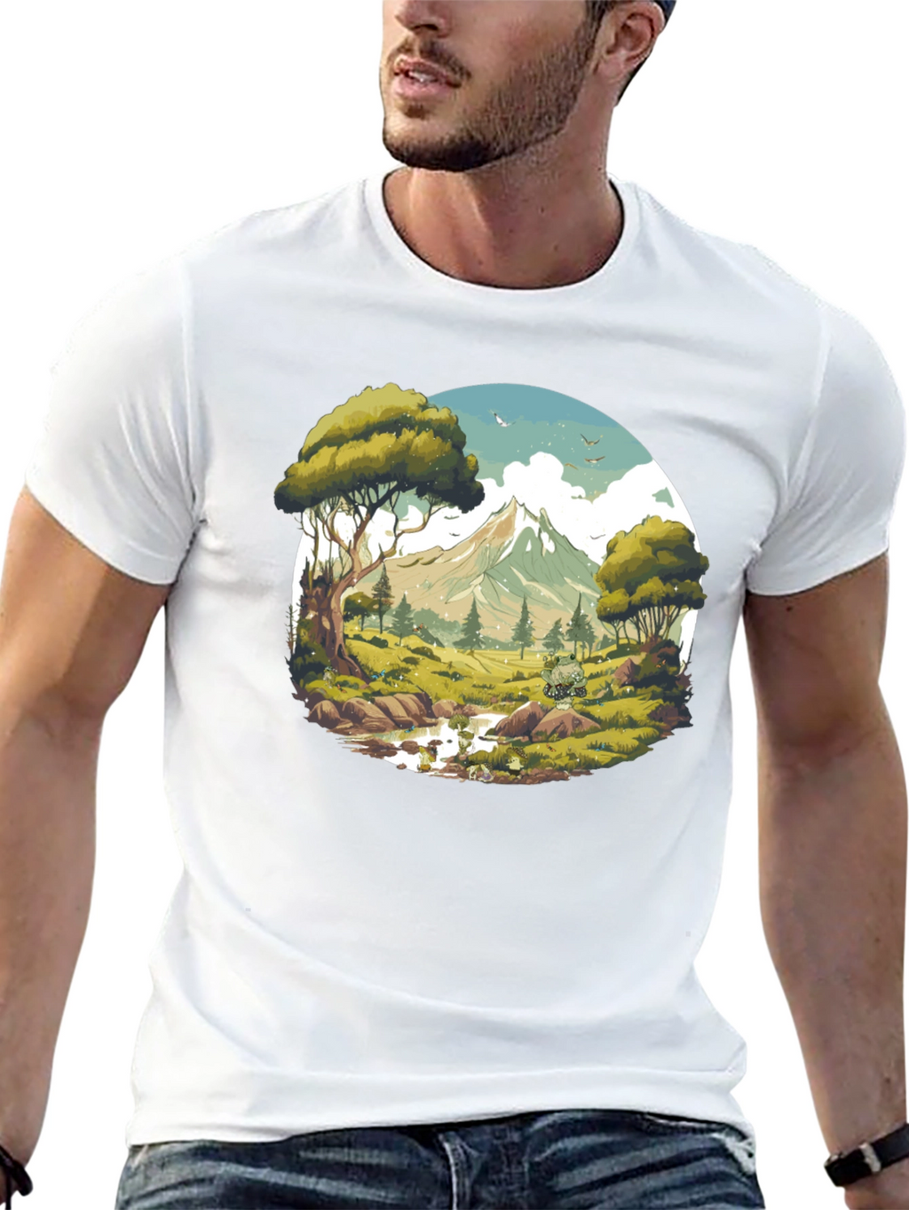 Nature Vista Graphic Tee - Black