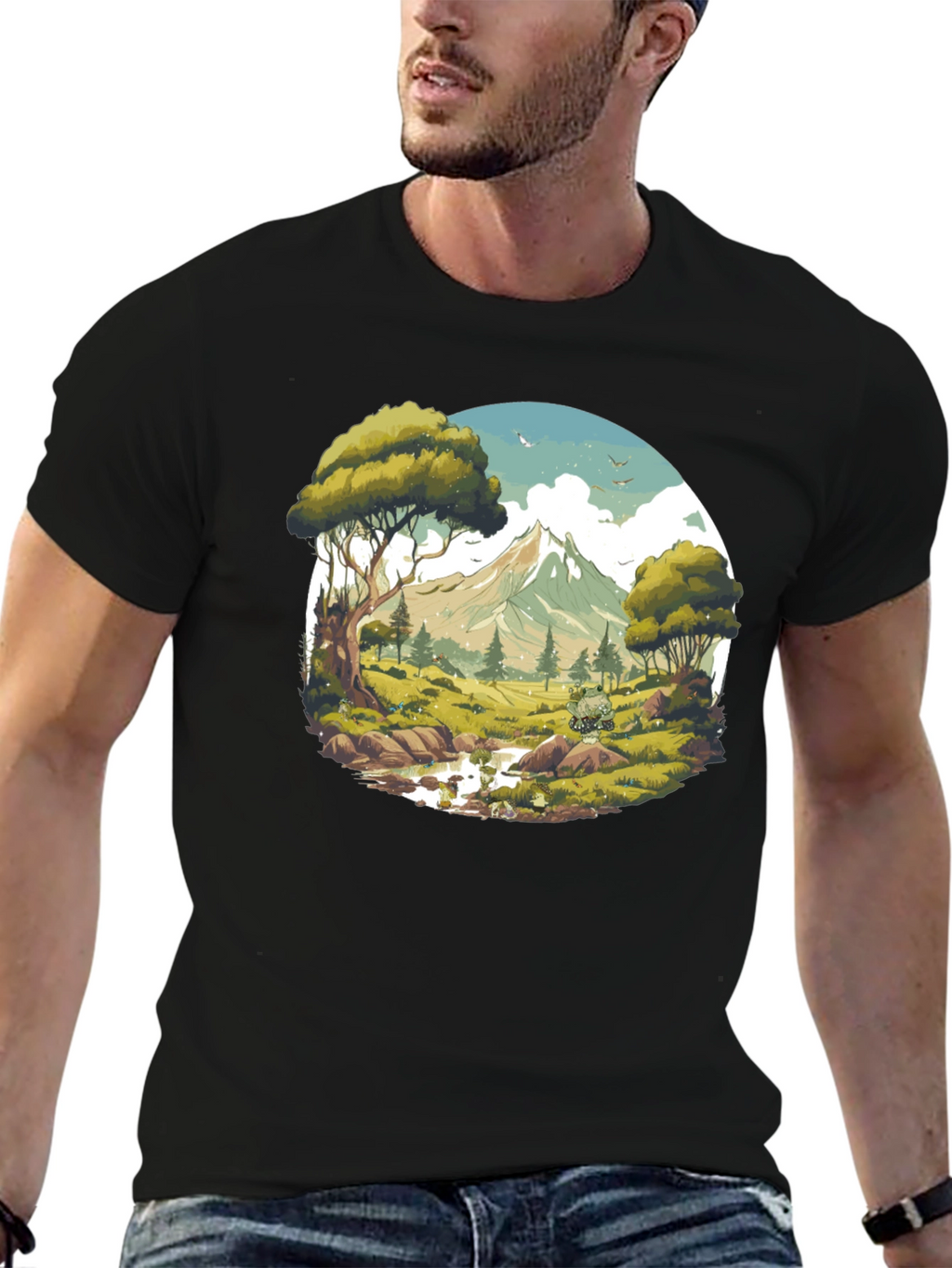 Nature Vista Graphic Tee - Black