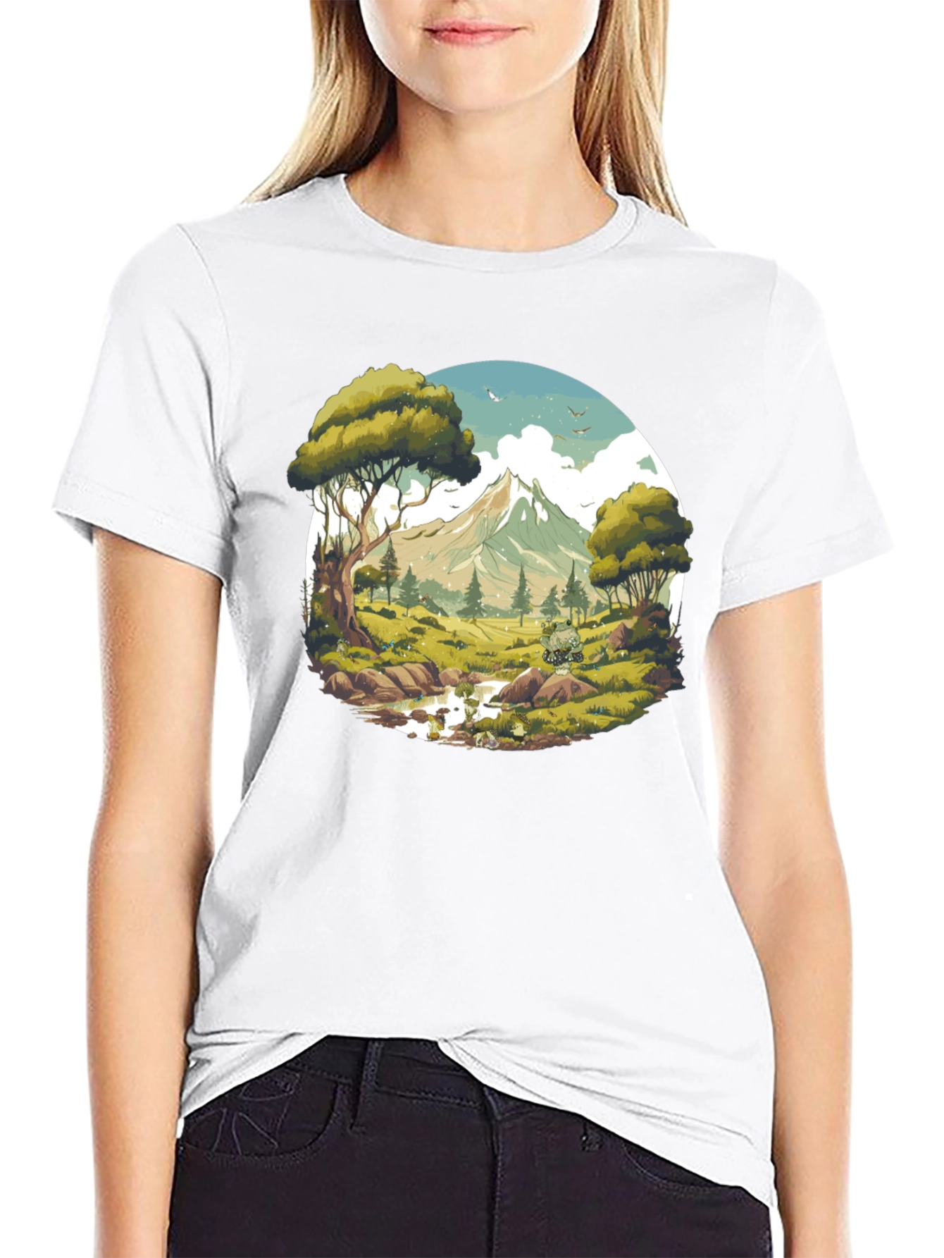 Nature Vista Graphic Tee - Black