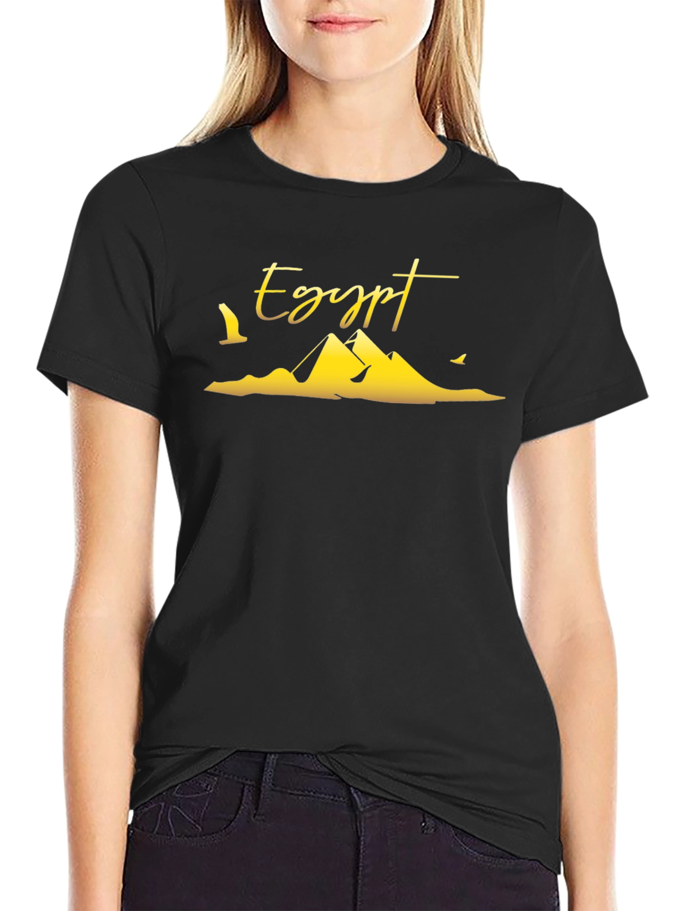 Egypt Pyramid T-Shirt - Black Cotton Tee