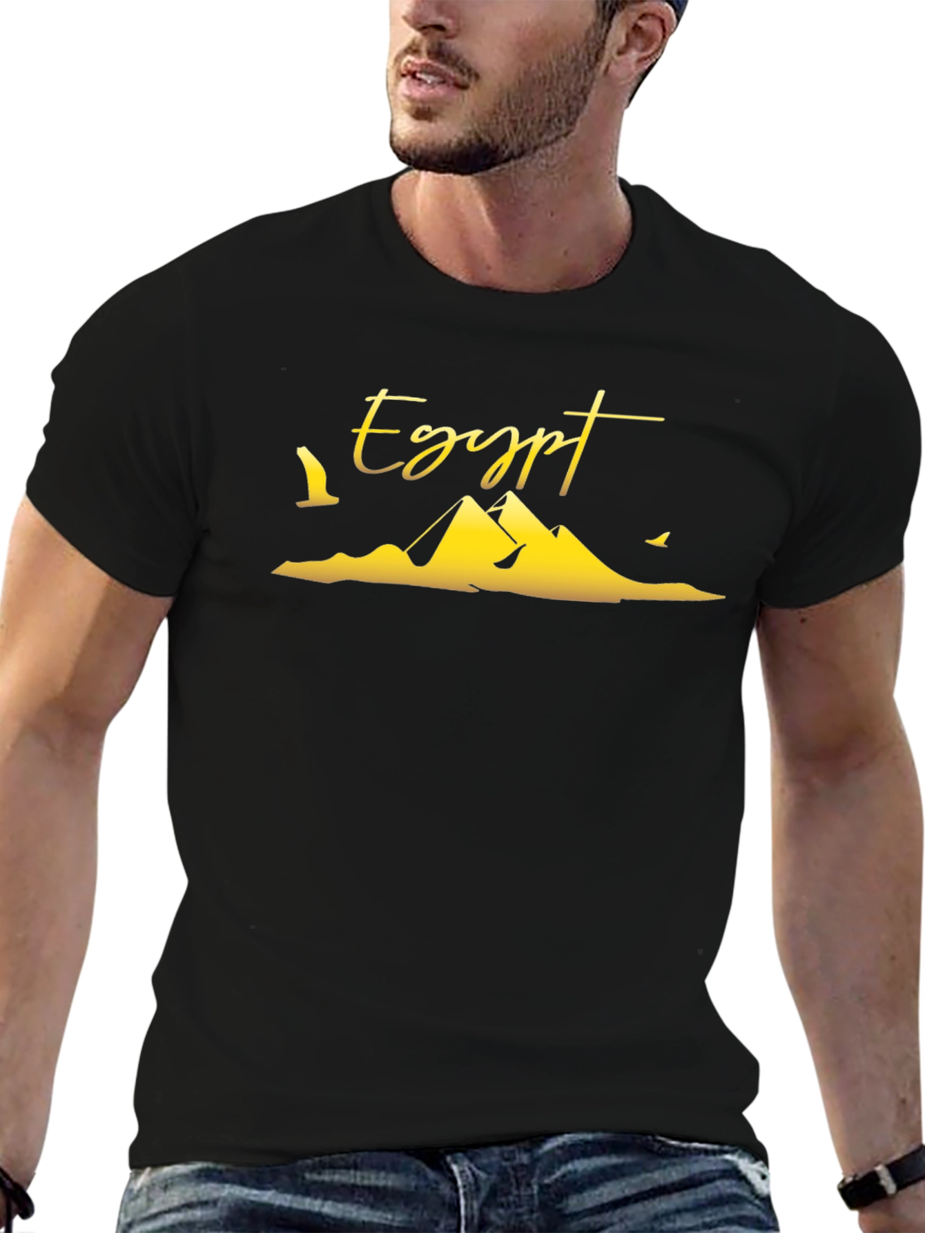 Egypt Pyramid T-Shirt - Black Cotton Tee
