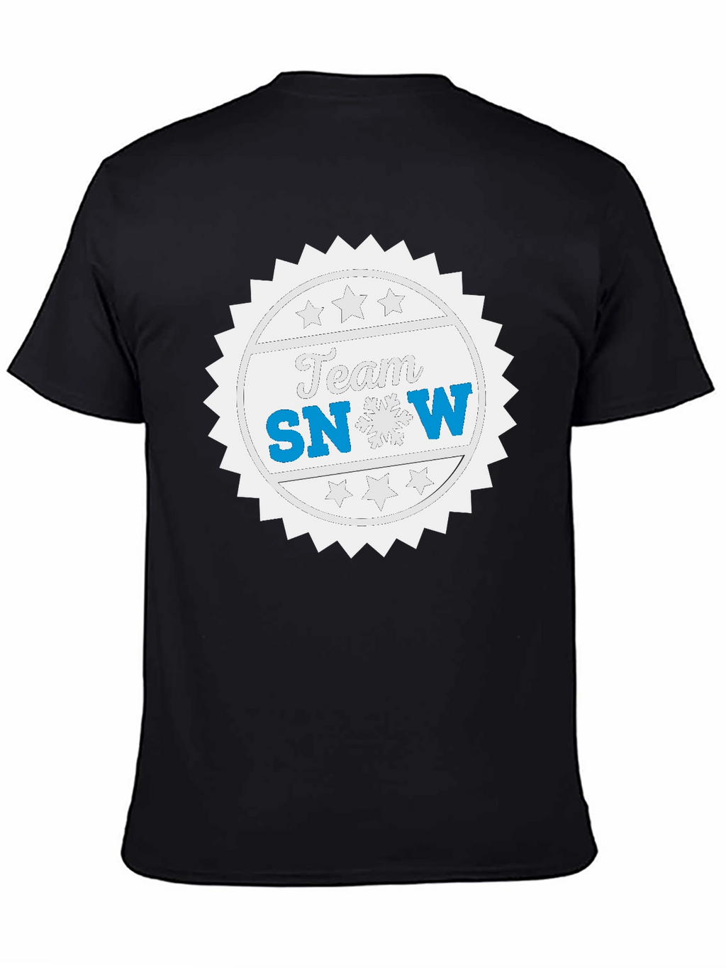 Team Snow Graphic T-Shirt - Black Crew Neck Tee