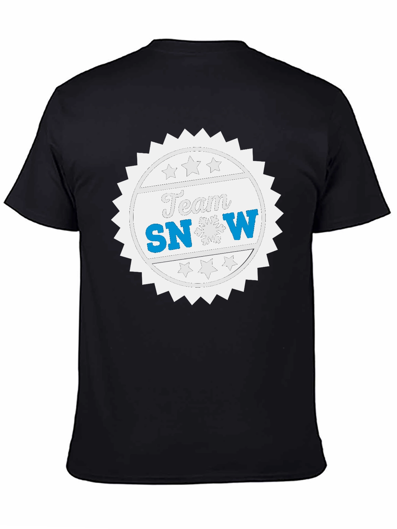 Team Snow Graphic T-Shirt - Black Crew Neck Tee