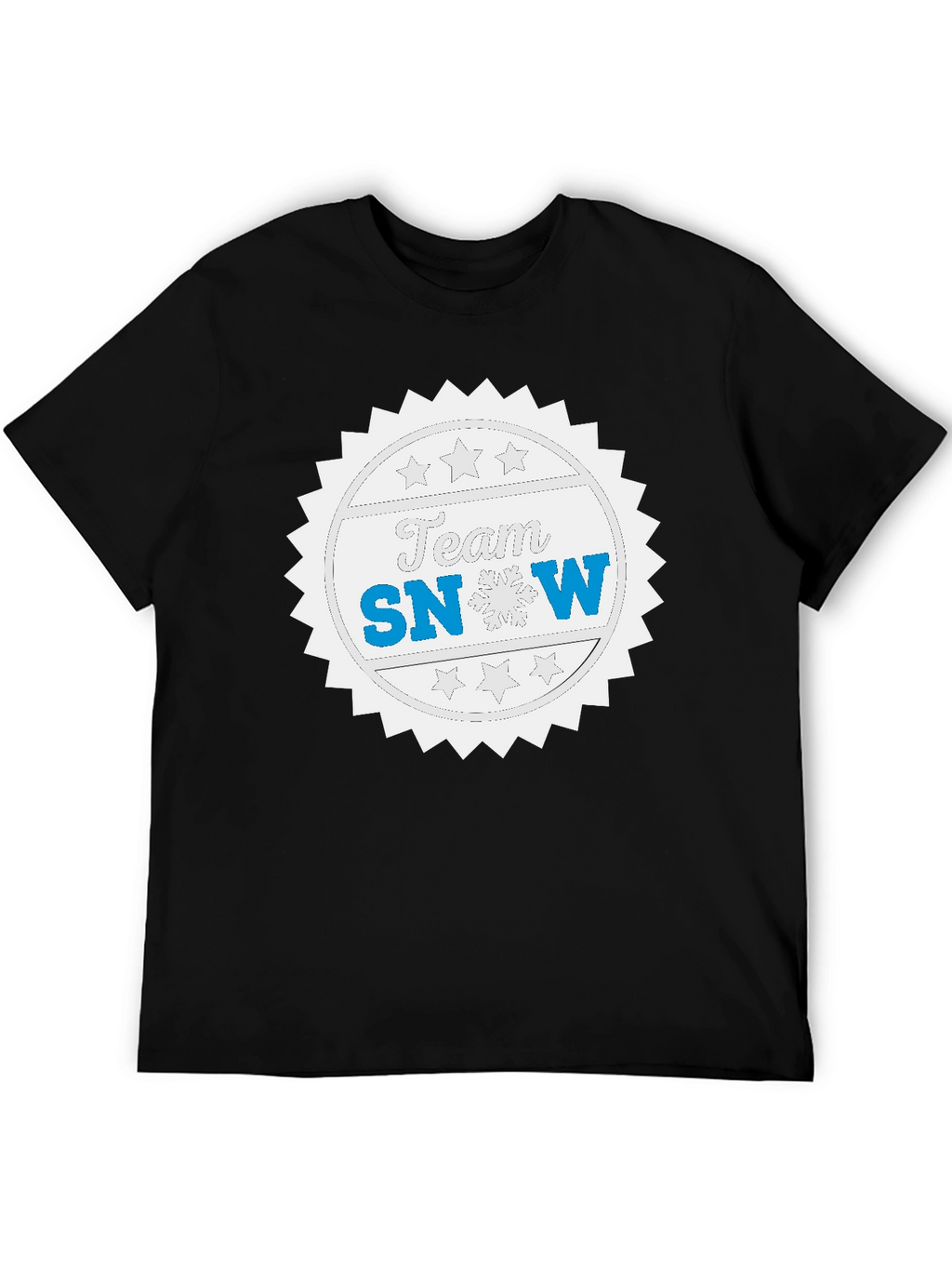 Team Snow Graphic T-Shirt - Black Crew Neck Tee