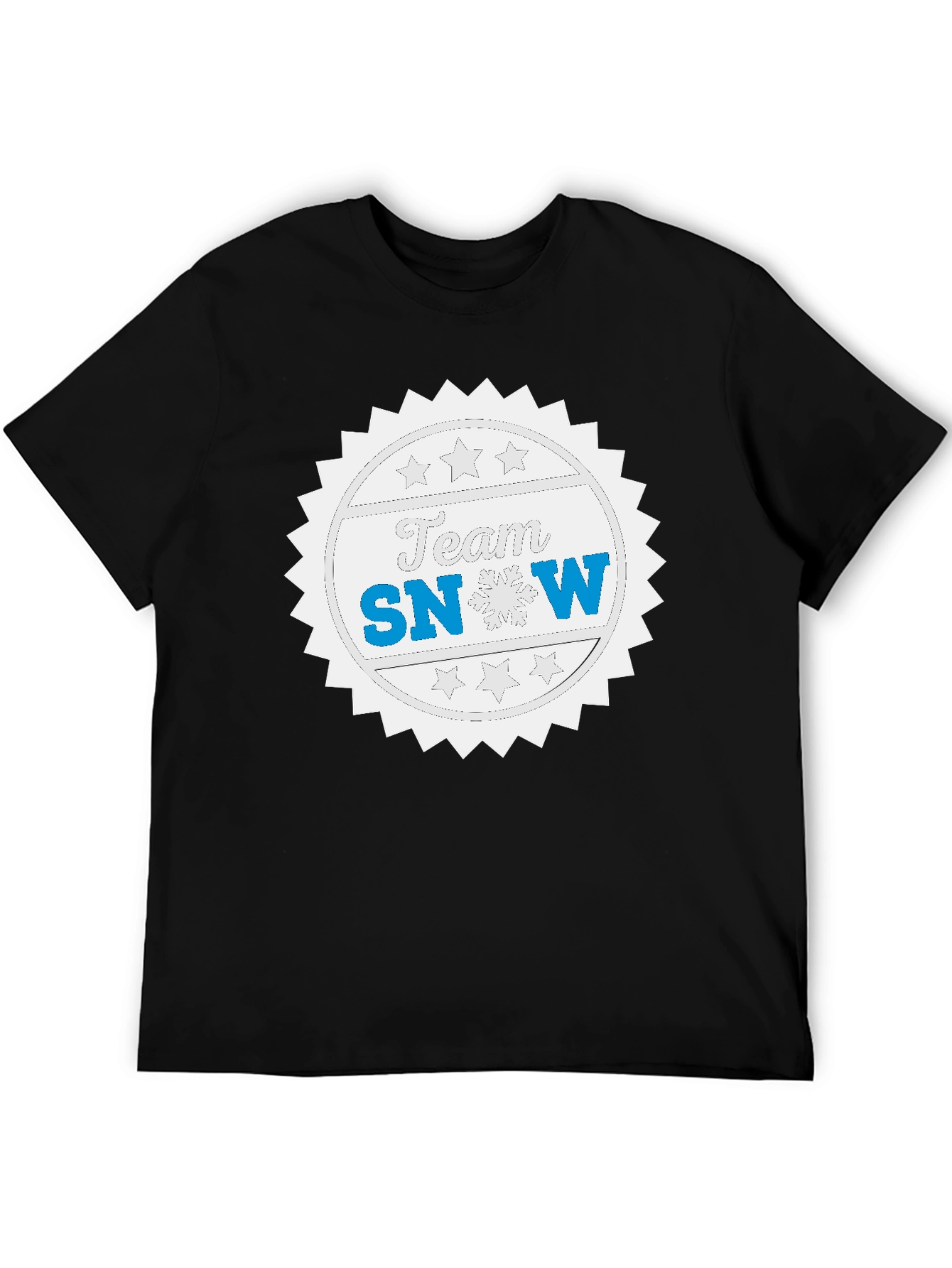 Team Snow Graphic T-Shirt - Black Crew Neck Tee