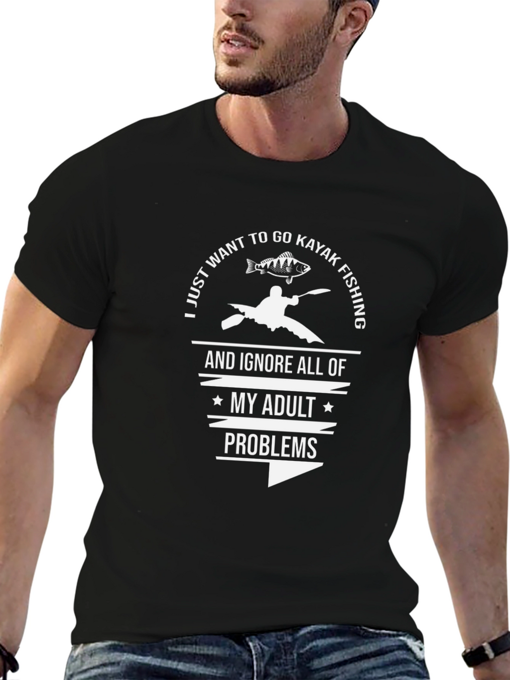 Kayak Fishing Adult Problems T-Shirt