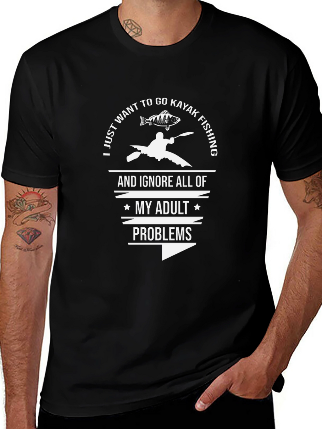 Kayak Fishing Adult Problems T-Shirt