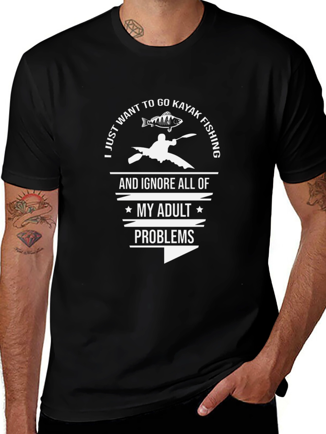 Kayak Fishing Adult Problems T-Shirt