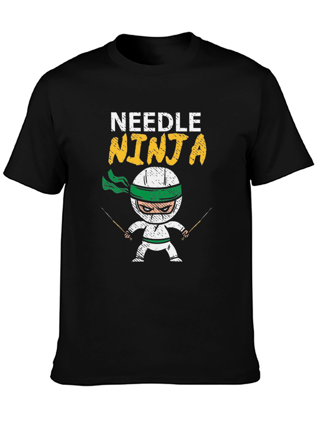 Needle Ninja Black Cotton T-Shirt