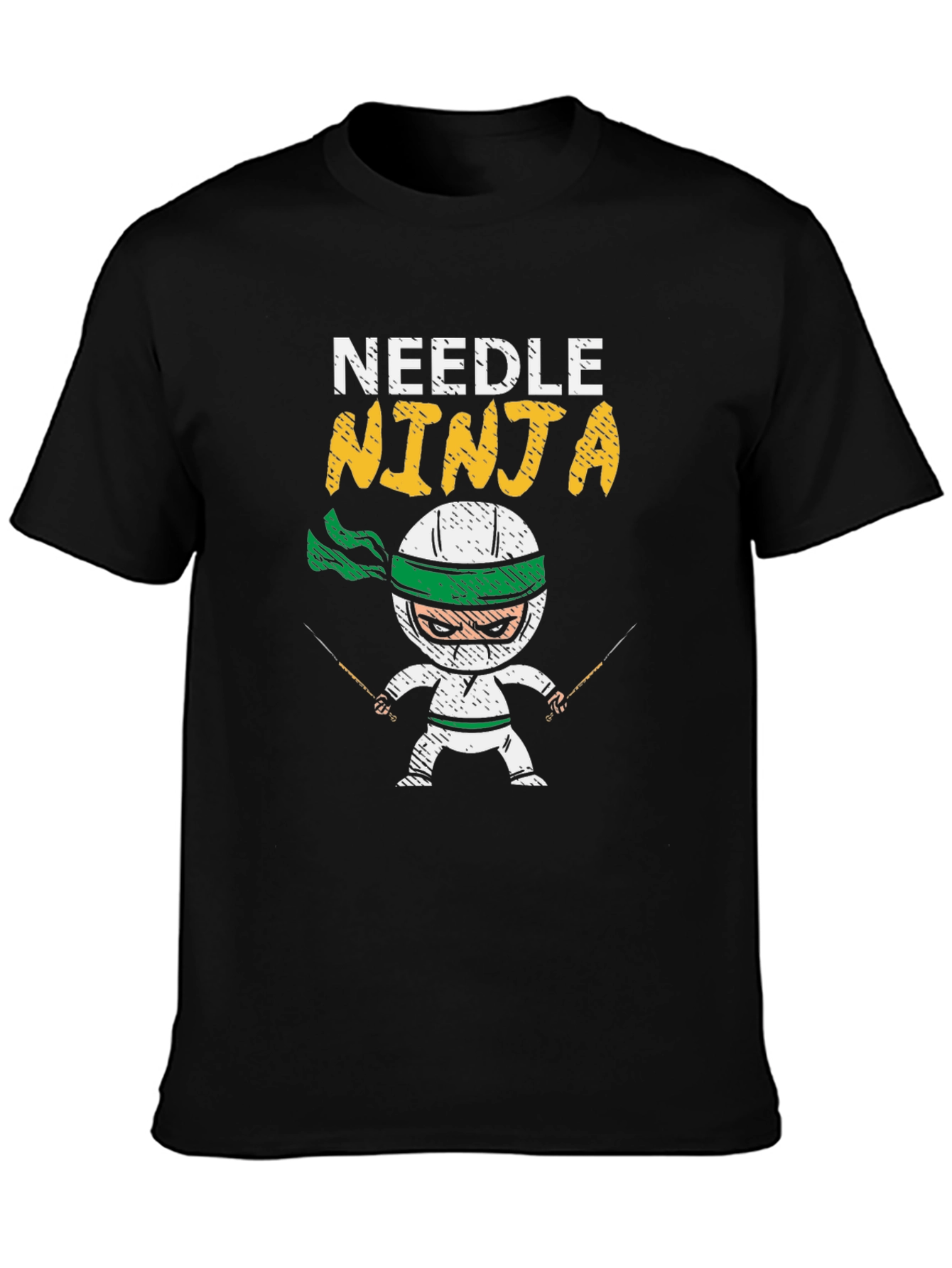 Needle Ninja Black Cotton T-Shirt