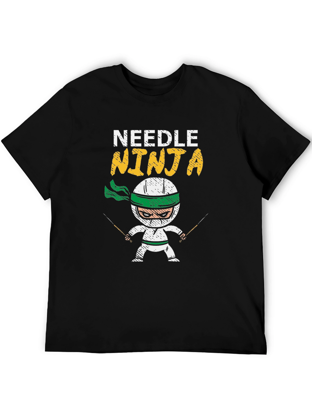 Needle Ninja Black Cotton T-Shirt