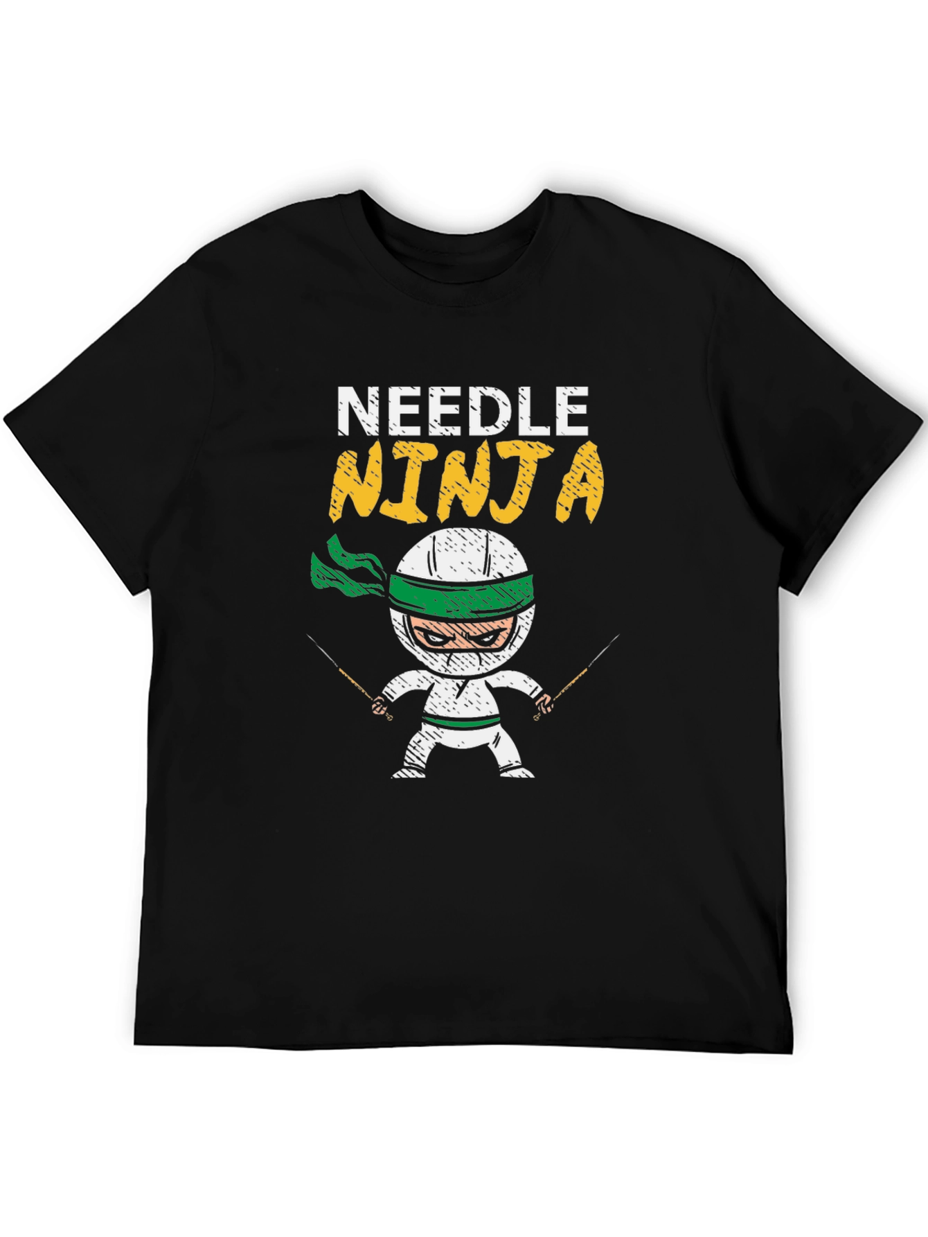 Needle Ninja Black Cotton T-Shirt