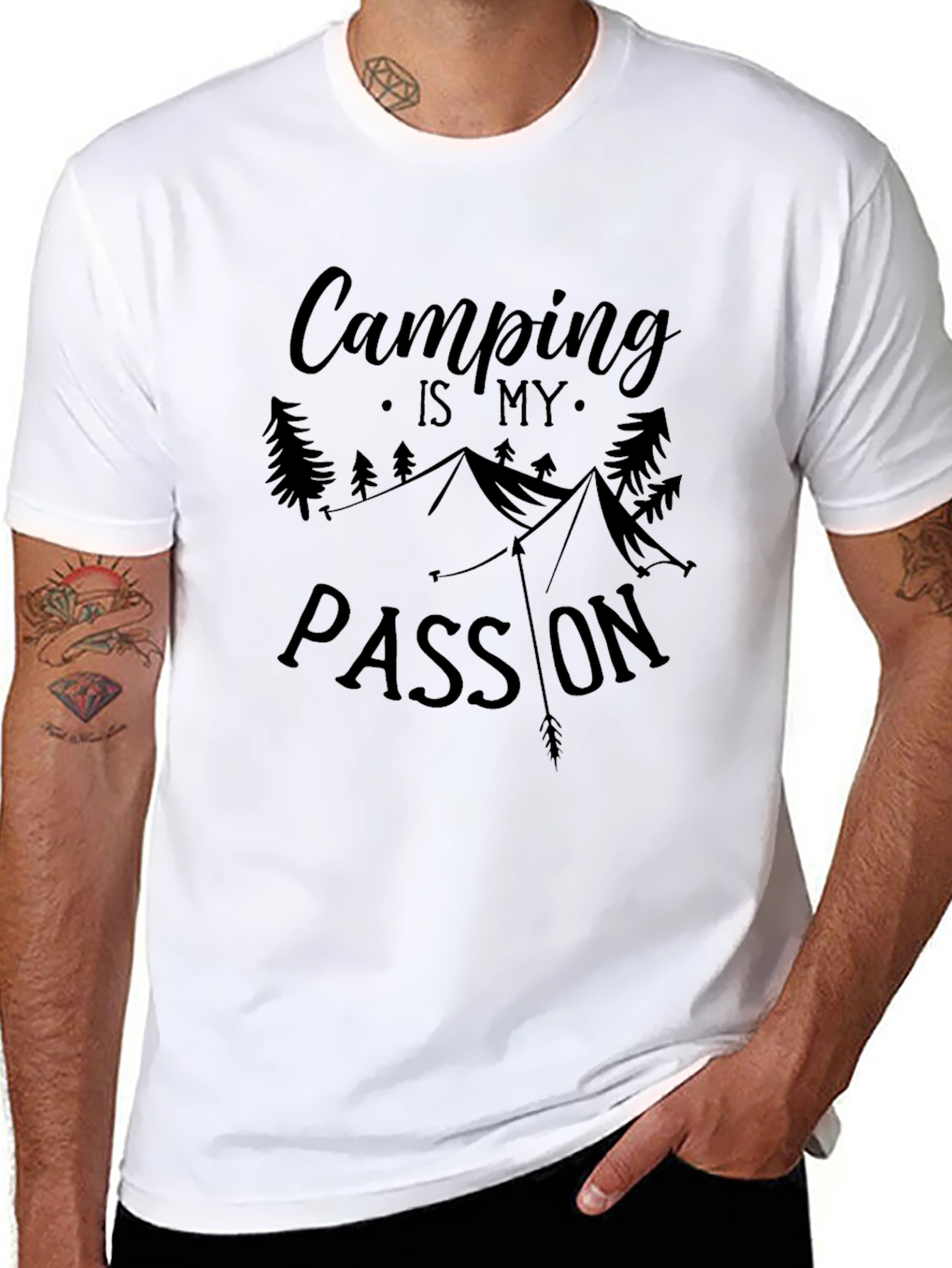 Camping is My Passion Black Graphic Tee