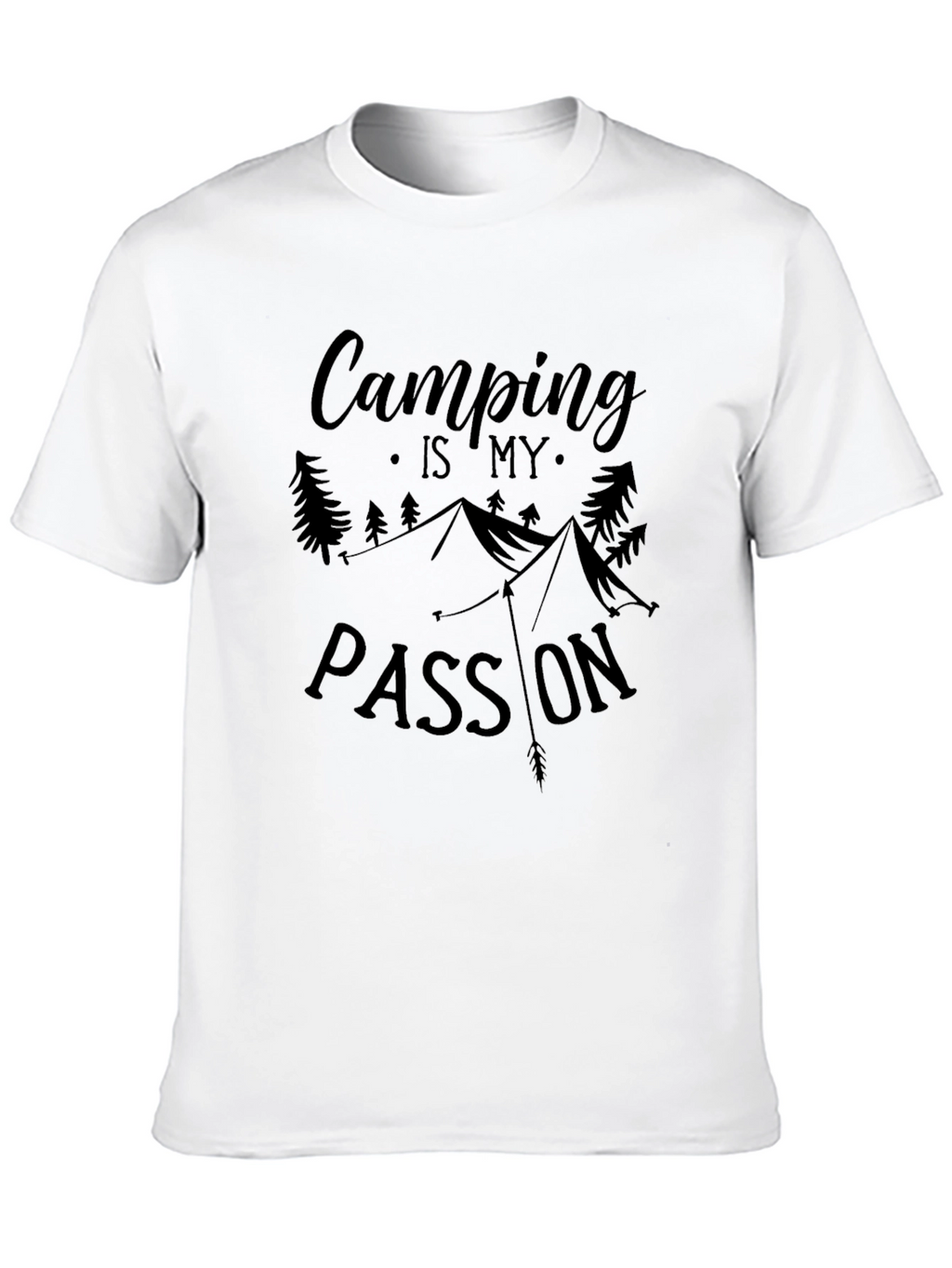 Camping is My Passion Black Graphic Tee