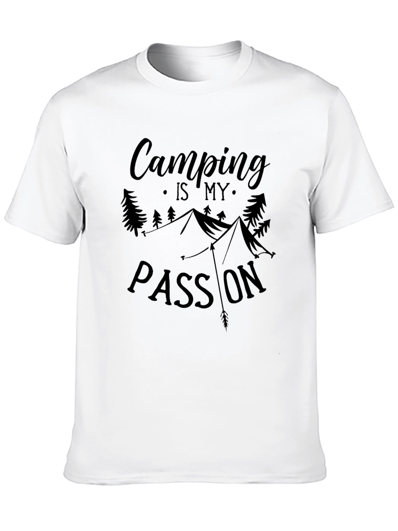 Camping is My Passion Black Graphic Tee